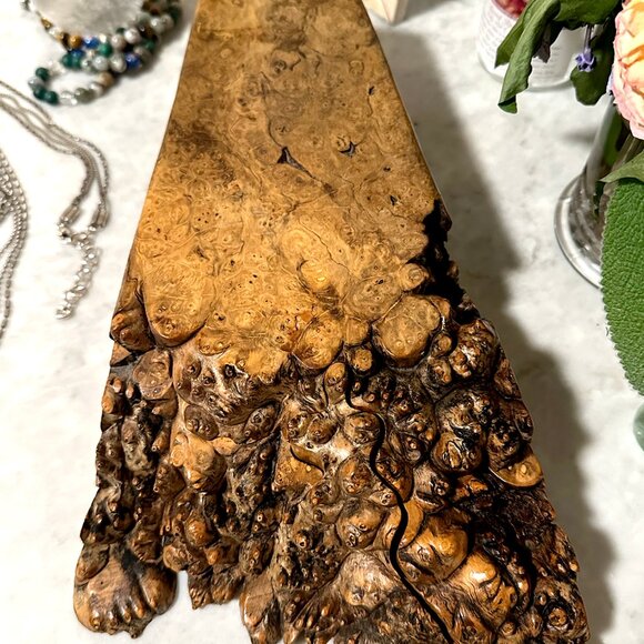 Rare Burl Wood Hand-Carved Puzzle BoxJewelry or Keepsakes by Richard Rothbard